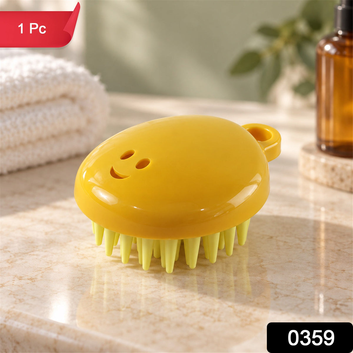 Scalp Massage Shampoo Brush with Smiley Design for Hair Washing (1 Pc)