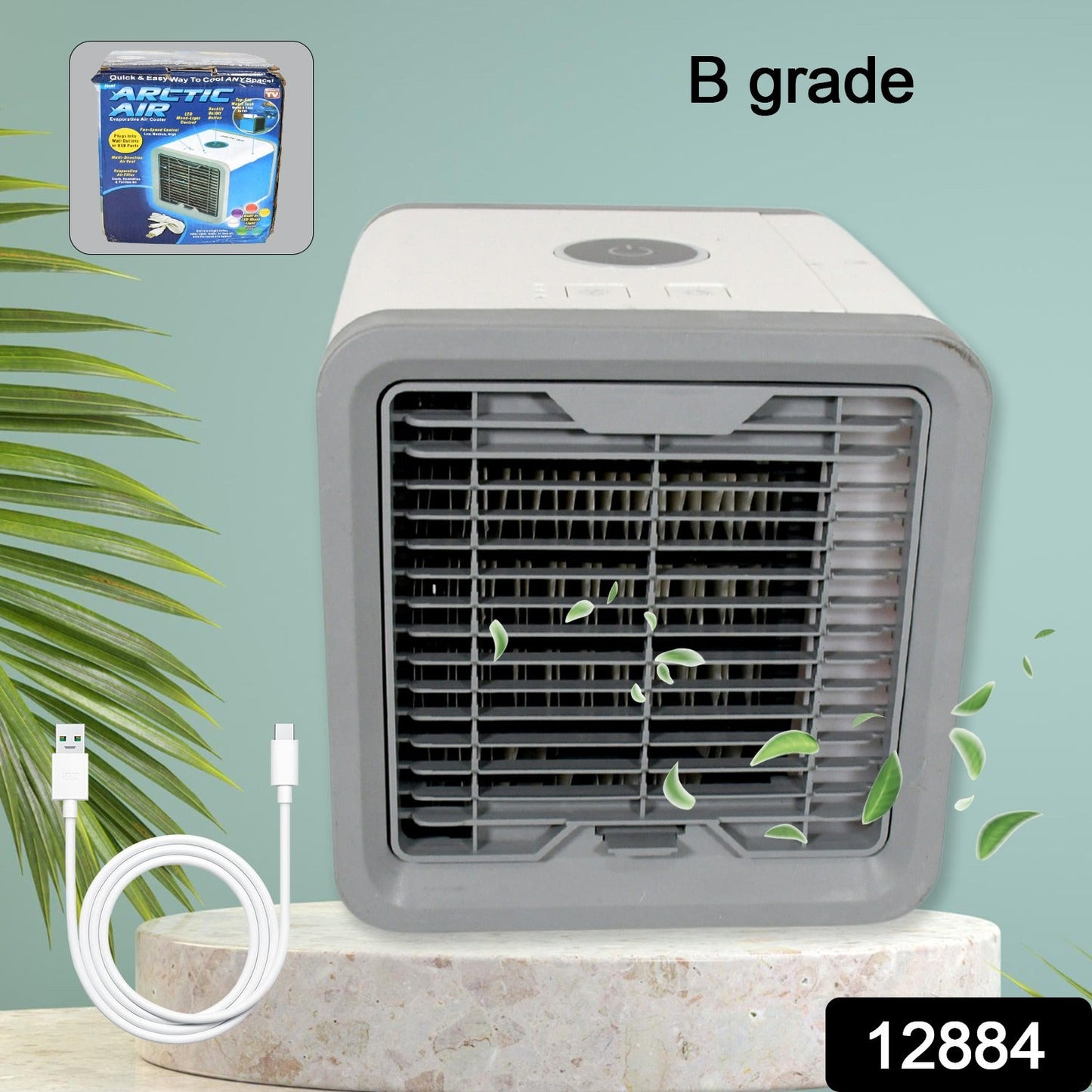 Mini Portable Air Cooler, Personal Space Cooler Easy to fill water and mood LED light and portable Air Conditioner Device Cool Any Space like Home Office (B -Grade)Â 