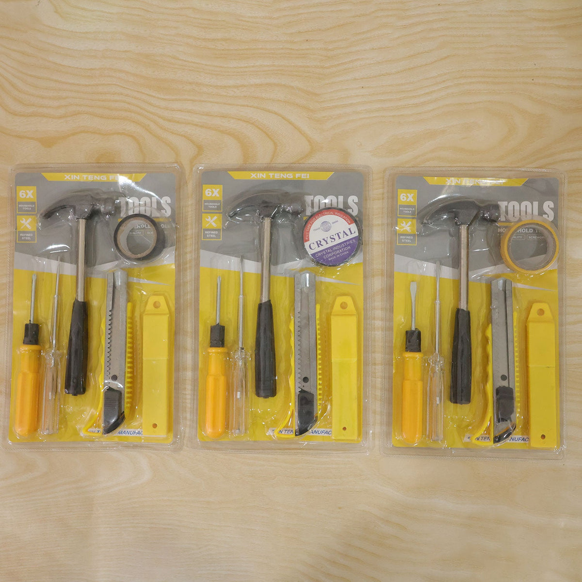 6 in 1 Home Repair Hand Tool Kit with Hammer, Screwdriver & Cutter (1 Set)