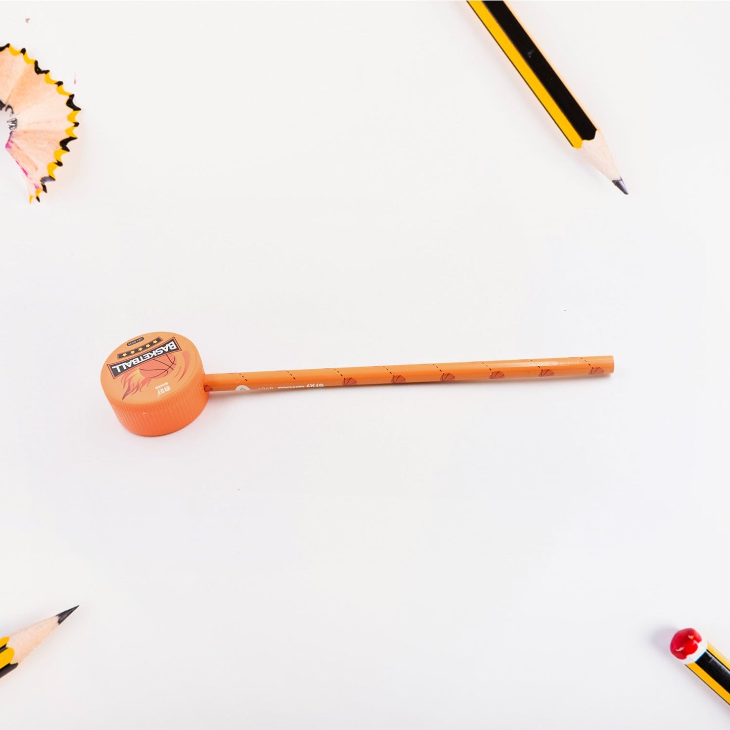 Football & Basketball Stationery Kit – Pencil, Sharpener & Eraser for Kids (Birthday Gift)