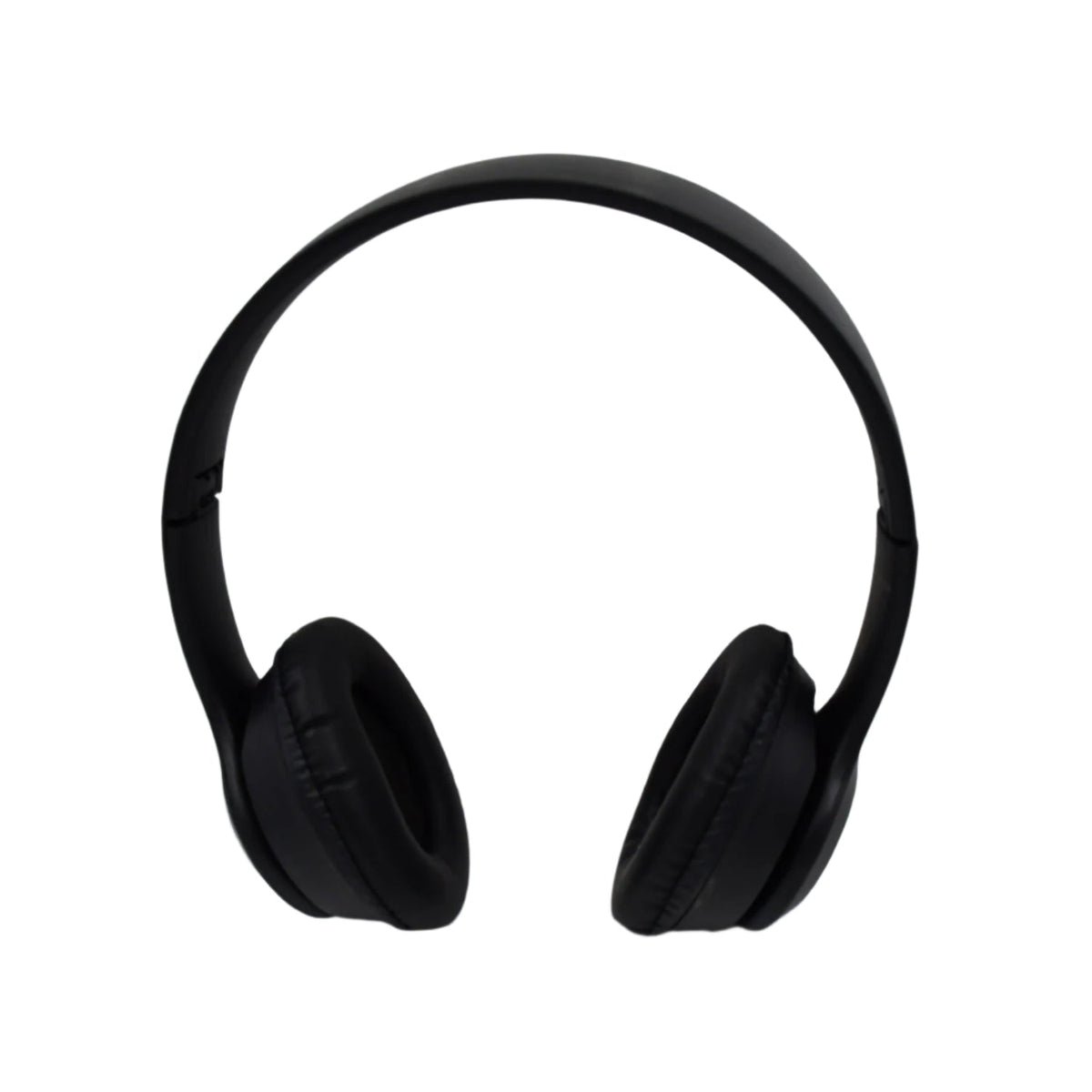 Rear view of the sleek black wireless headphones, highlighting the design.