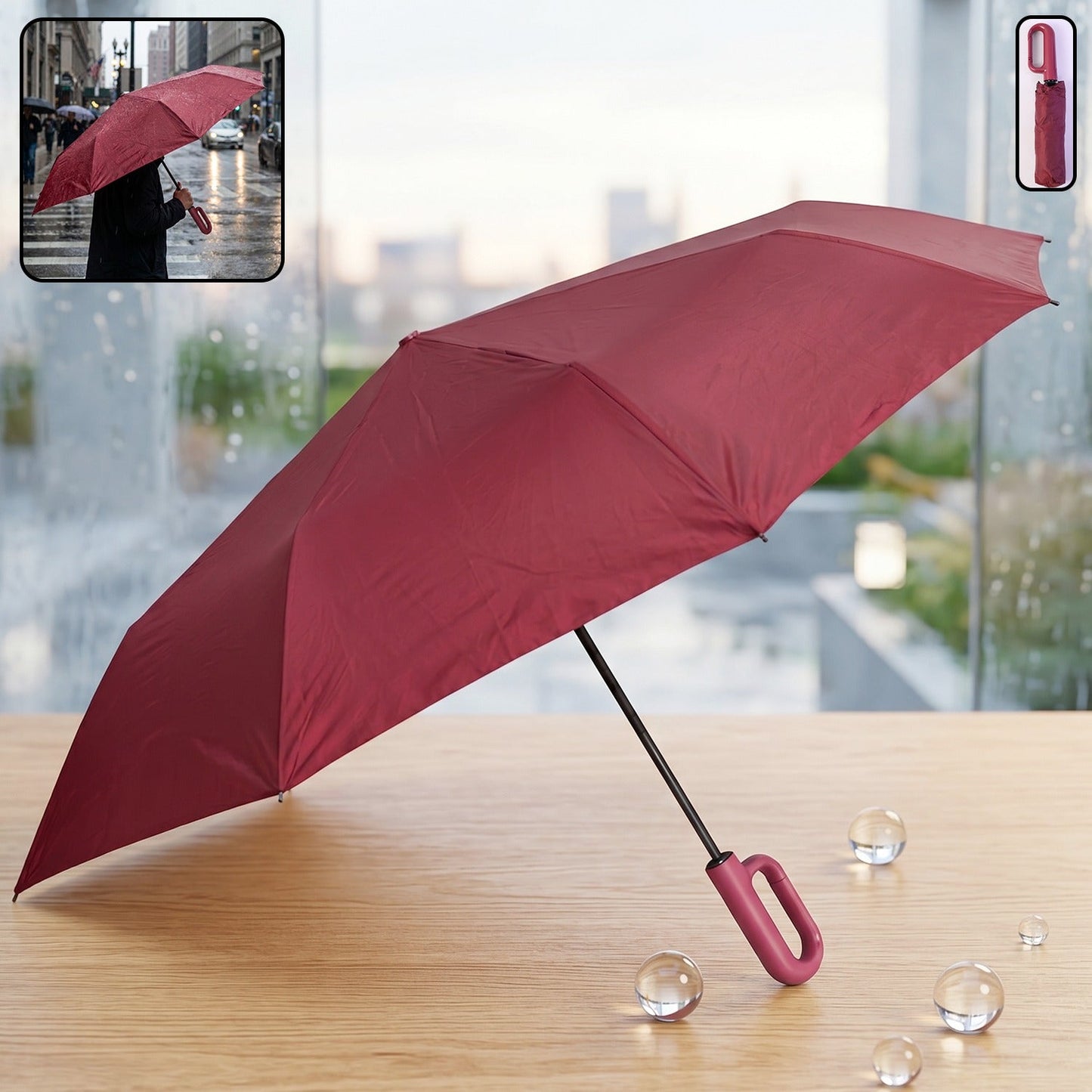Portable Windproof Travel Umbrella â€“ Compact and Durable for Rain and Sun