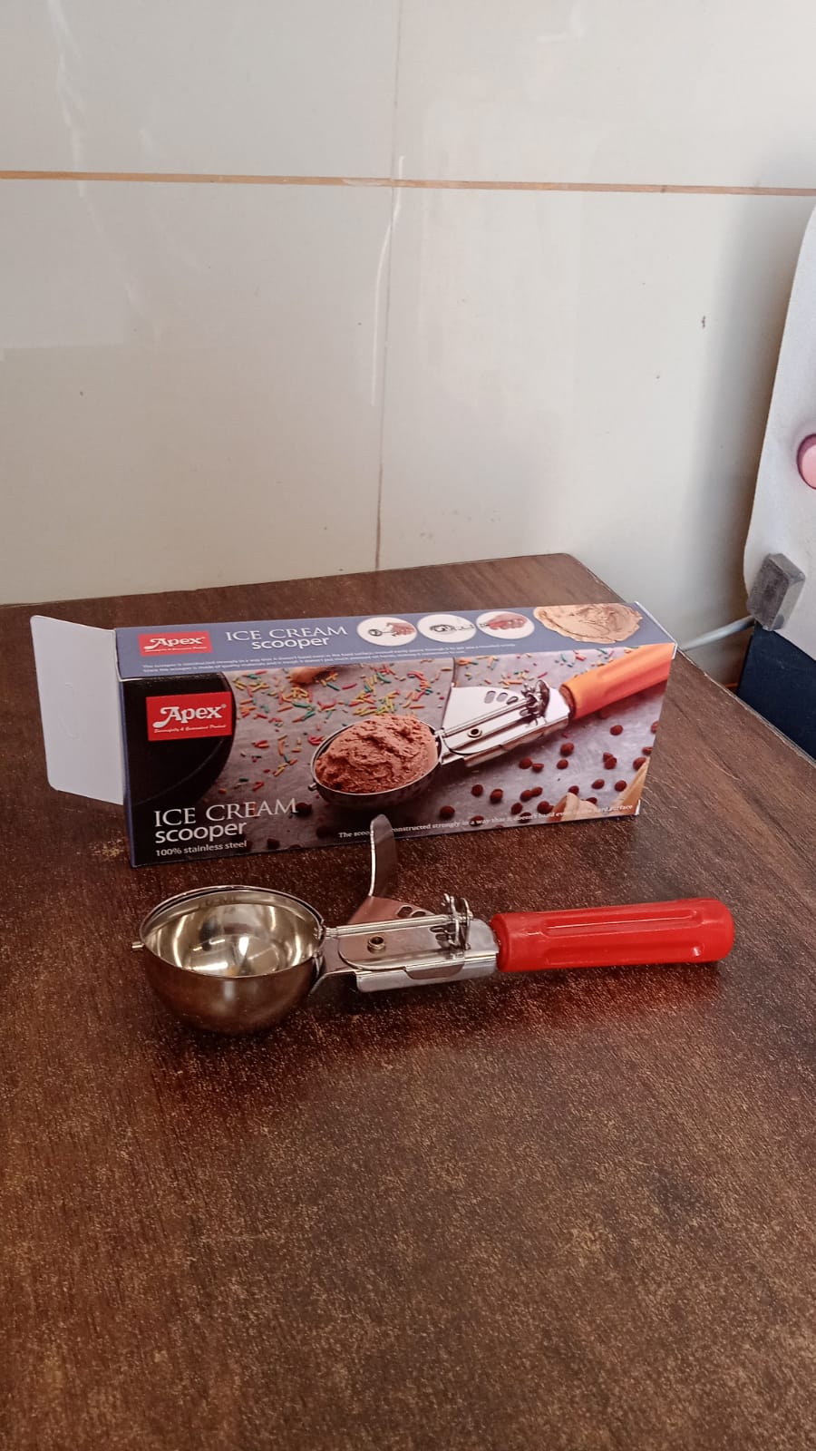 Apex Ice Cream Scoop â€“ 70 ML Stainless Steel Head with Ergonomic Handle (1 Pc)