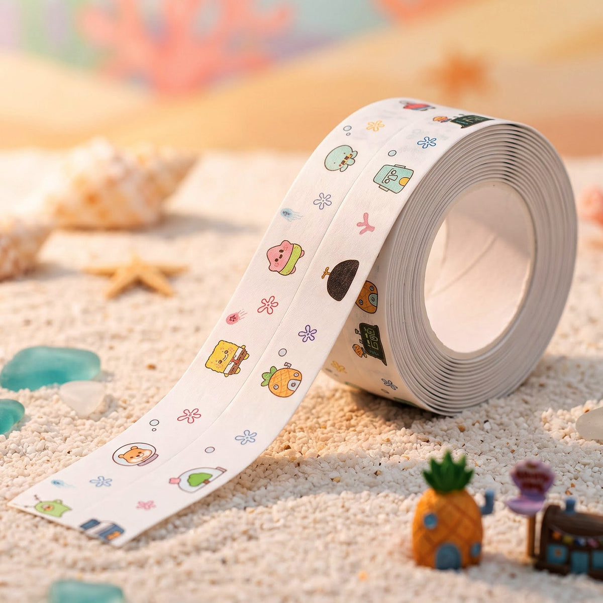 Decorative self adhesive kitchen tape roll