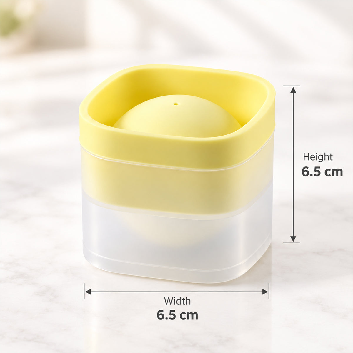 Silicone Ice Ball Mold with Removable Lid for Round Drink Ice Cubes (1 Pc)