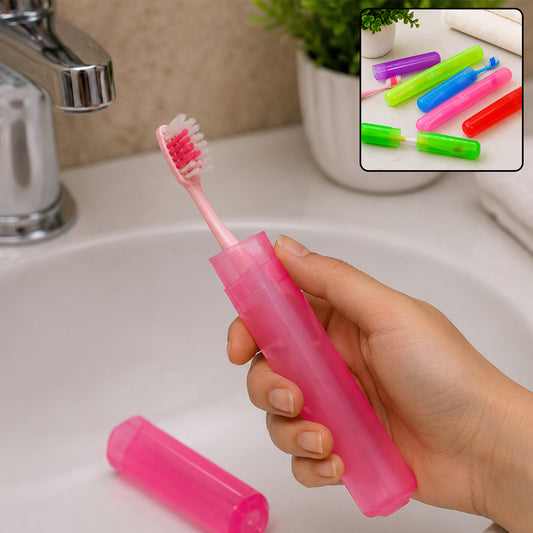 Plastic Toothbrush Covers - 6pc Anti-Bacterial Travel Protectors for Oral Care