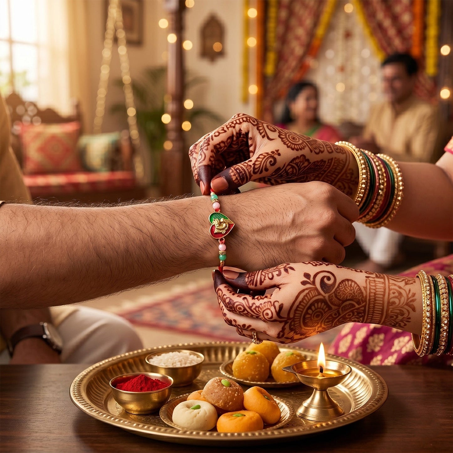 Soft thread of Lord Ganesha Rakhi for comfortable wear