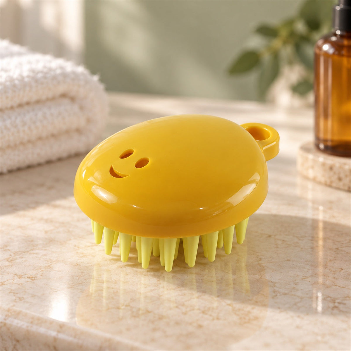 Scalp Massage Shampoo Brush with Smiley Design for Hair Washing (1 Pc)