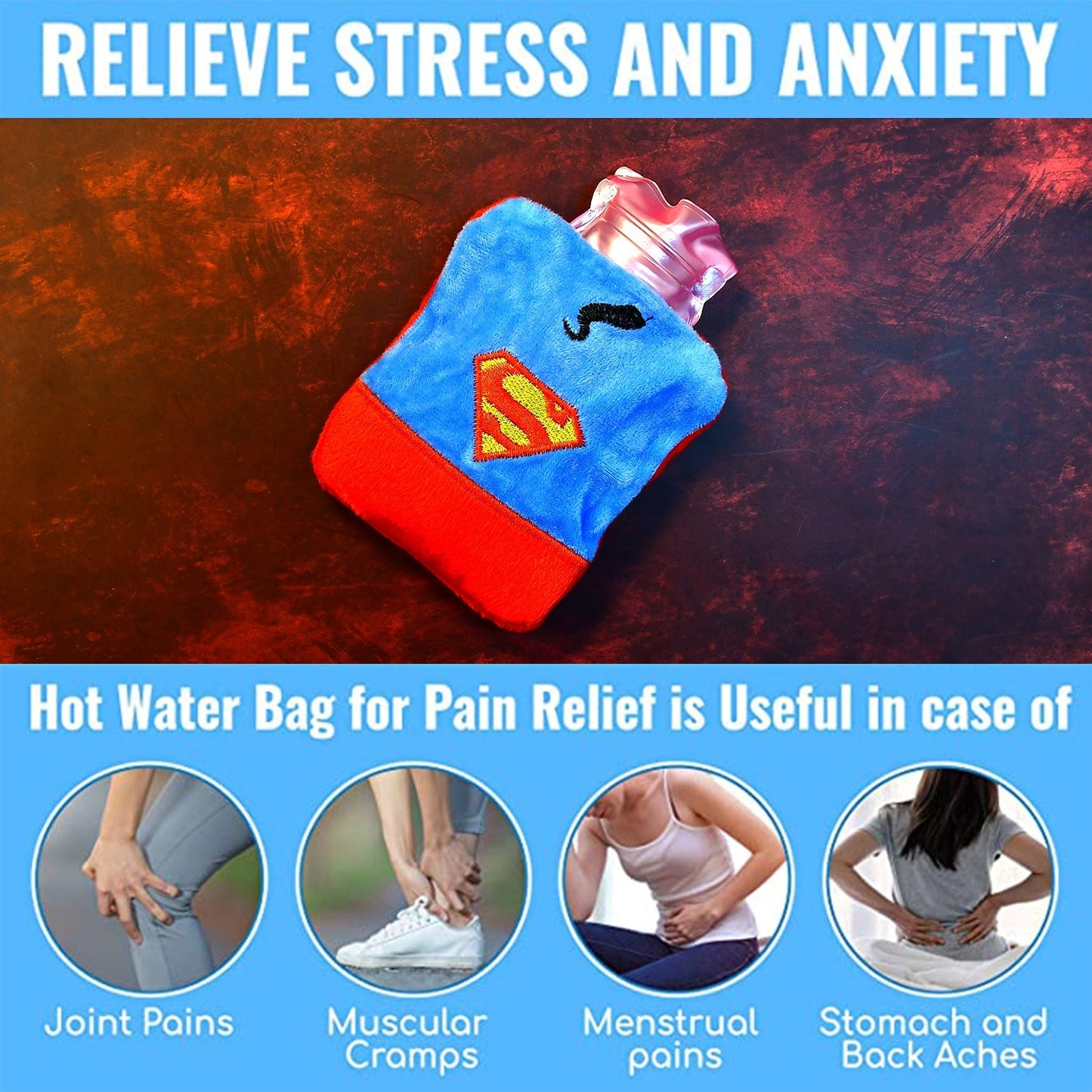 Mix design Fun Emoji Relief (1 Pc): Mini Hot Water Bag for Aches & Pains