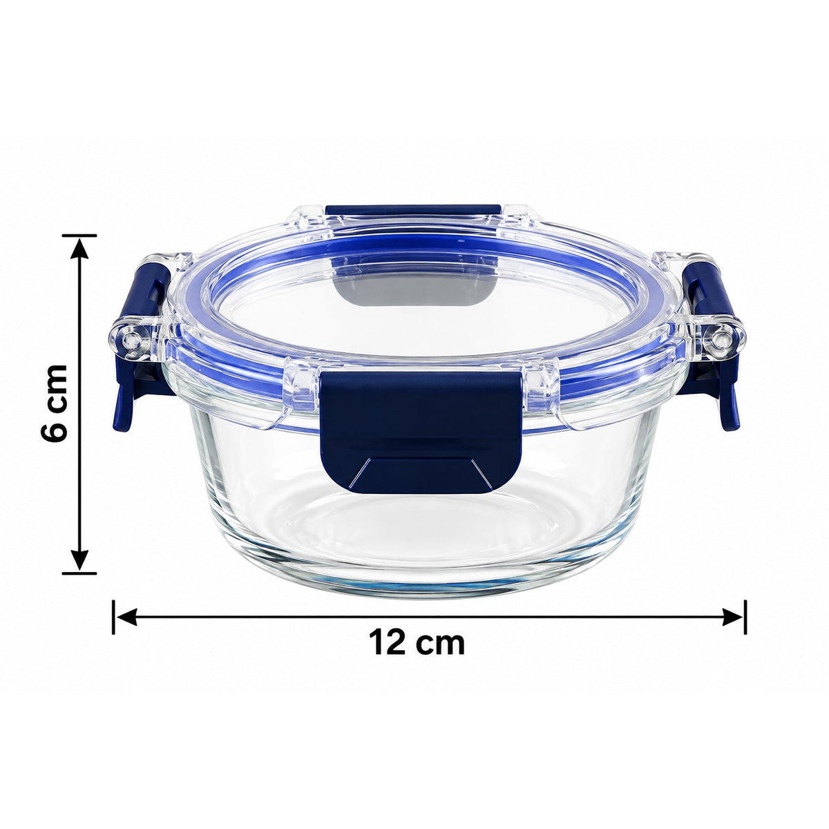 Cello 240ml Round Glass Food Storage Container with Smart Lock Lid (1 Pc)