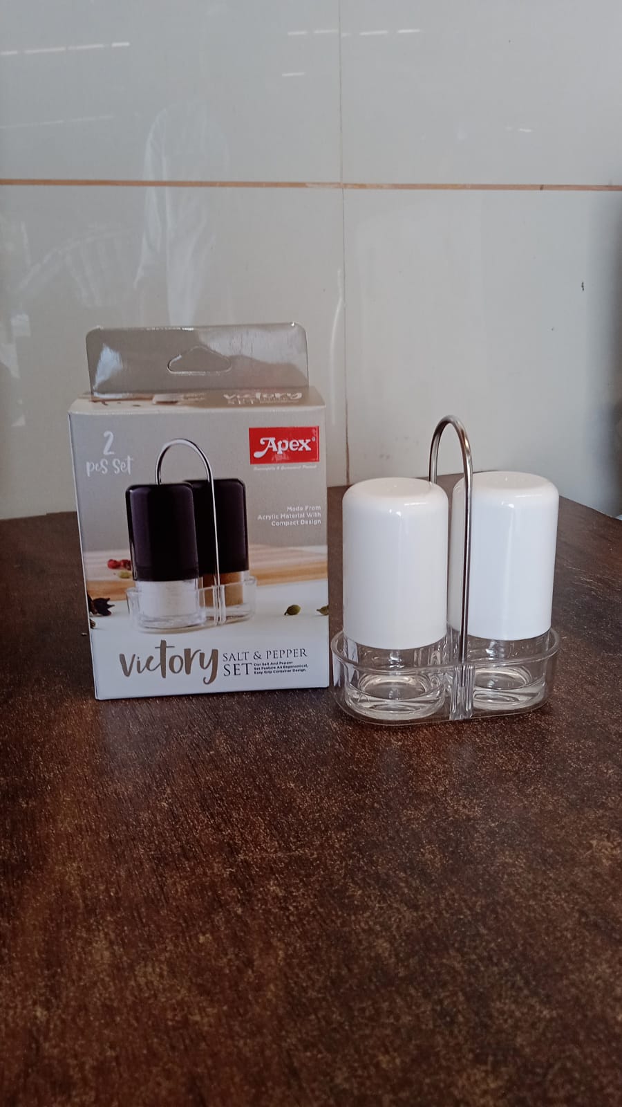 Apex Victory Salt & Pepper Dispenser Set â€“ 2 Pcs Acrylic Seasoning Shaker
