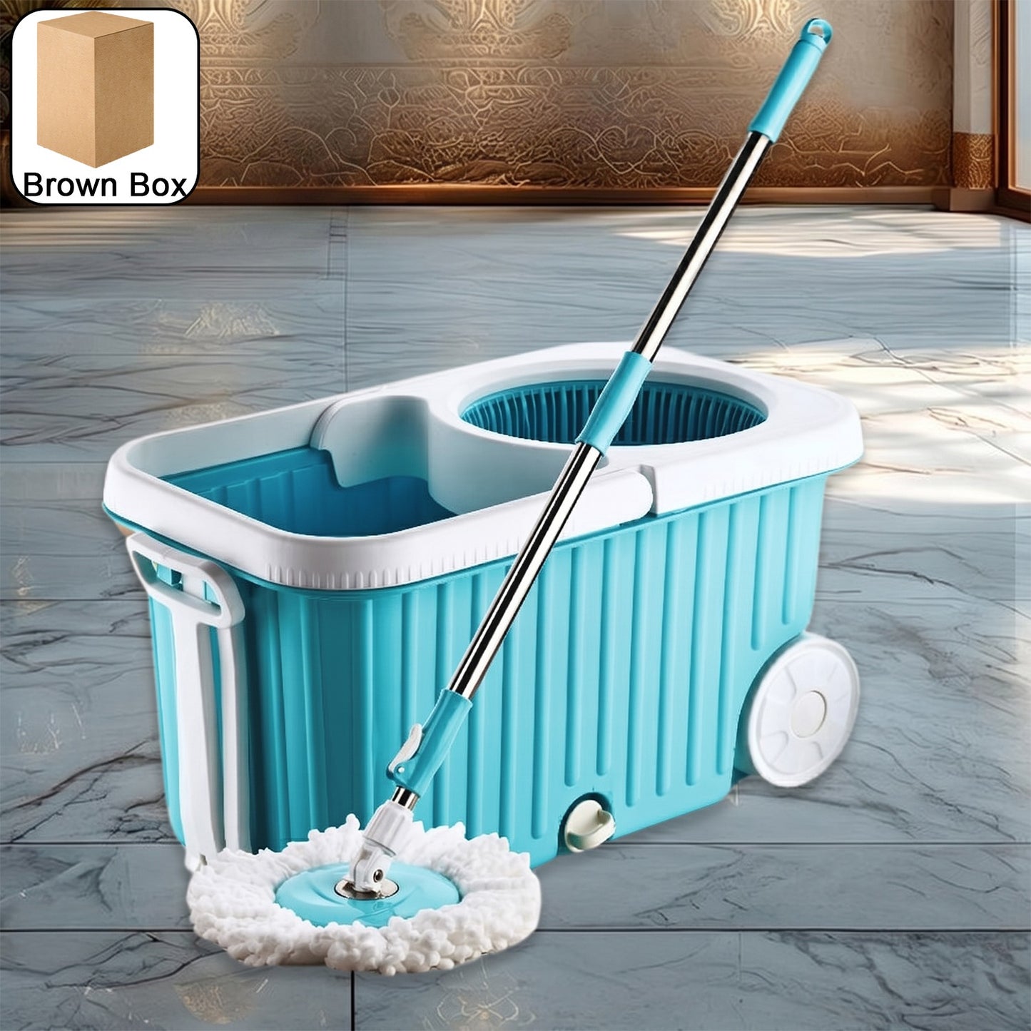 Apex Magic 360Â° Spin Mop Cleaning System with Stainless Steel Spinner