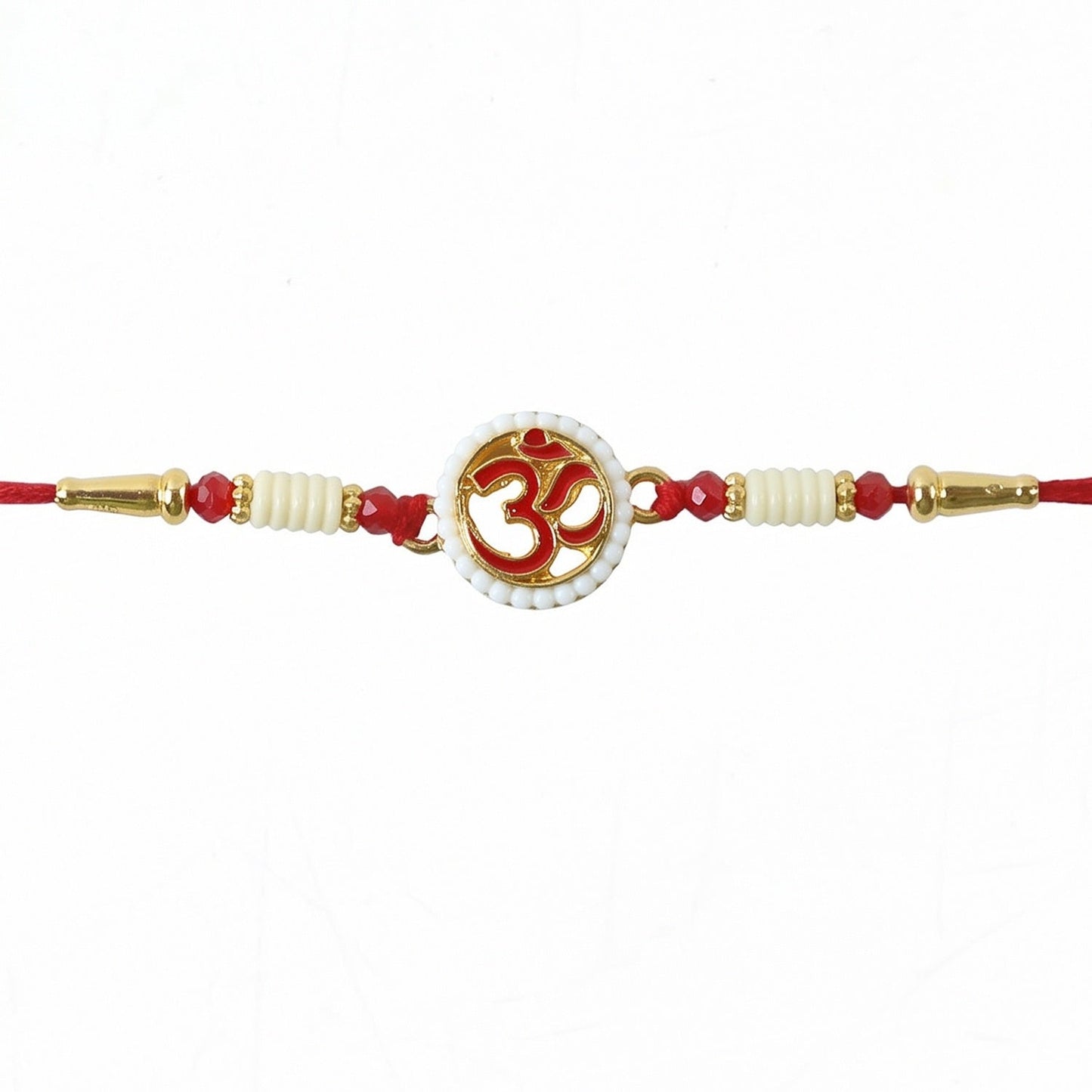 Traditional OM Symbol centerpiece Rakhi with decorative beads