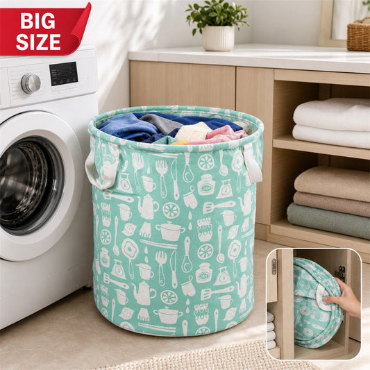 Durable and Collapsible Laundry storage Bag with Handles Clothes & Toys Storage Foldable Laundry Bag for Dirty Clothes.