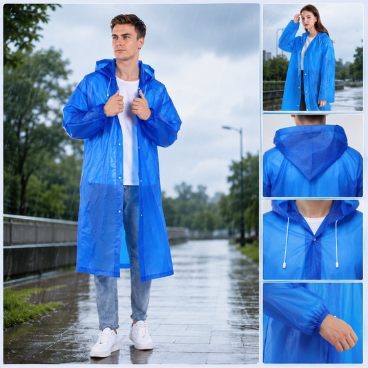 Adult Portable Rain Coat, Men & Women Outdoor Traveling Eva Material Raincoat