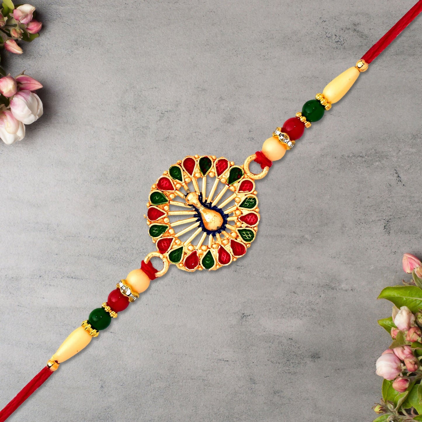 Elegant Vinayak Vrat Rakhi featuring traditional motifs and vibrant colors.