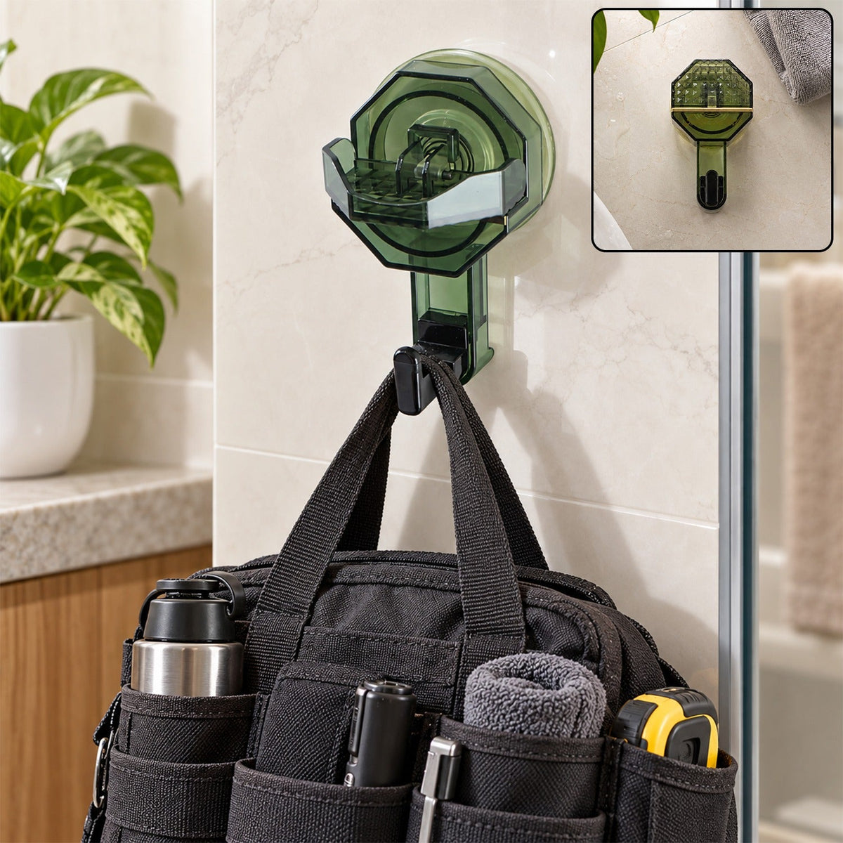 360 Degree Multipurpose Suction Wall Hook for Bathroom, Kitchen and Home (1 Pc)