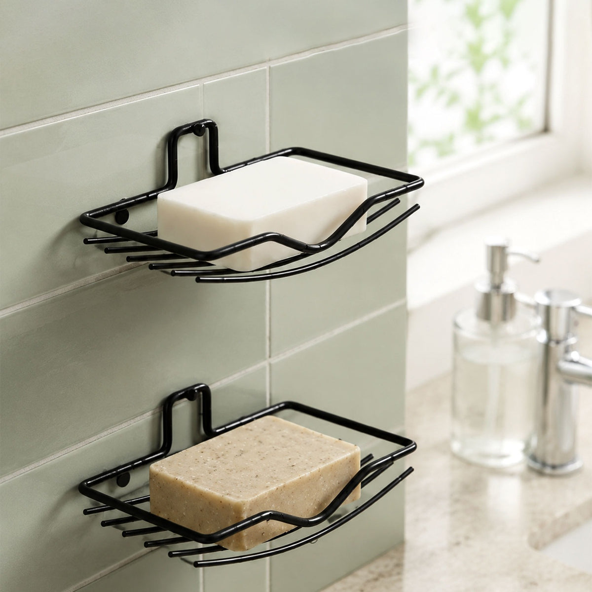 Wall Mount 2-Piece Soap Rack – Versatile Holder for Bathrooms & Homes