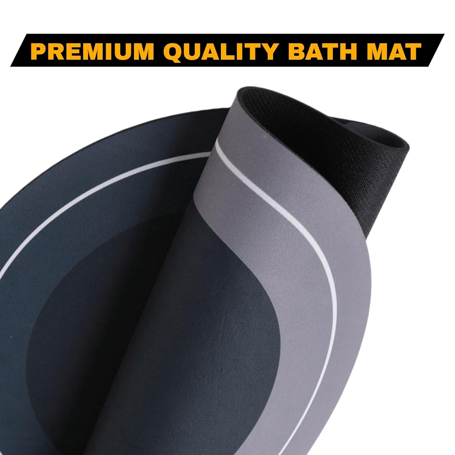 Oval B Grade Bathroom Mat â€“ Waterproof Quick-Dry Floor Mat Blue (60Gm)