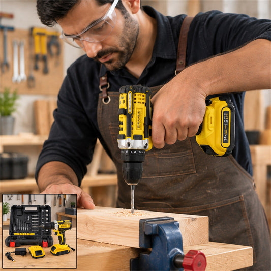 Cordless drill machine kit 20V 2 batteries