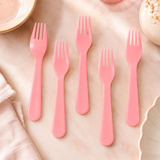 Plastic Fork Spoon,  Baby Fork Spoon Dessert Spoon (5pc set)