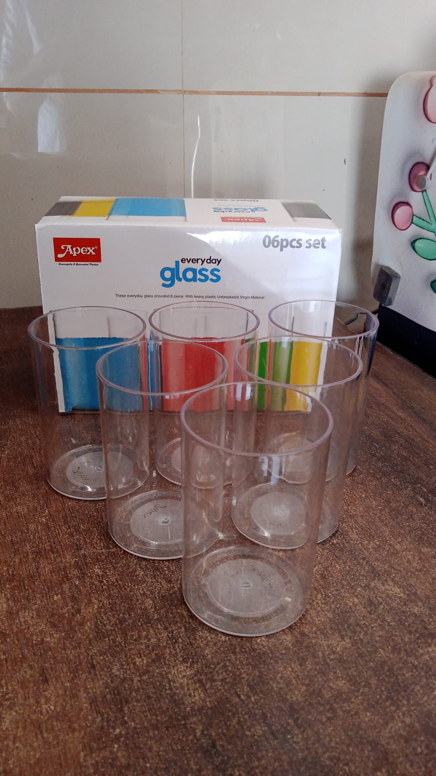 Apex Everyday Plastic Glass Set â€“ 6 Pieces Lightweight & Unbreakable