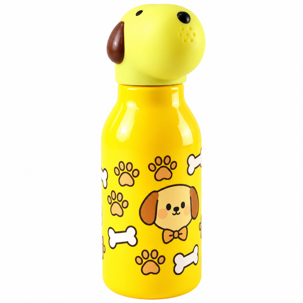 Kids Animal Water Bottle with 3D Character Cap and Printed Design (1 Pc, Mix Design)