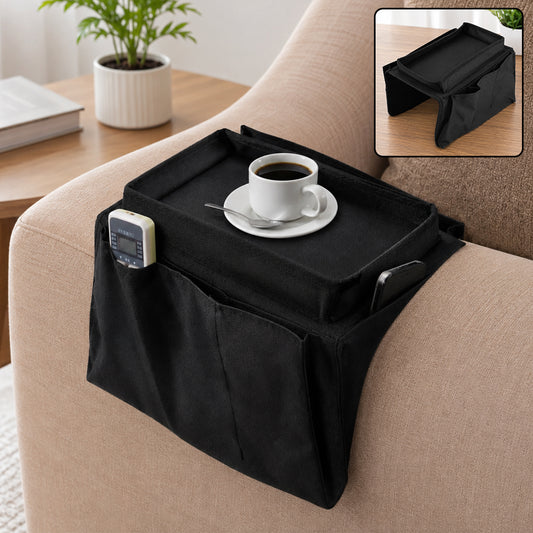 Sofa Arm Rest Hanging Storage Bag, Storage Bag for Sofa Ideal for Sorting Magazines Books (Black)