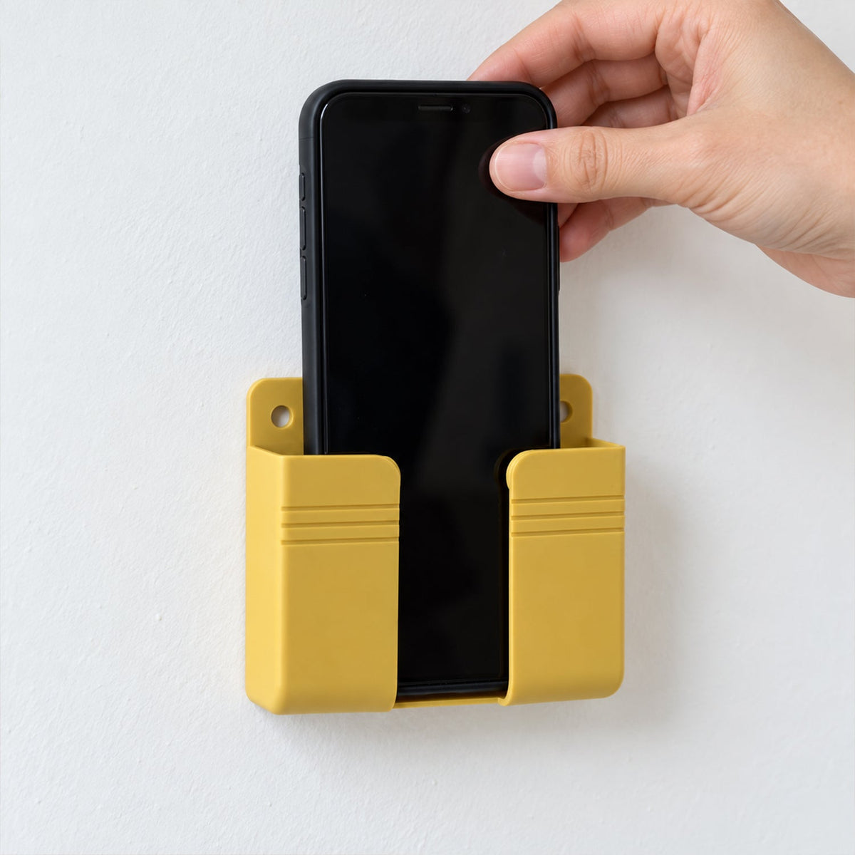Adhesive Wall Mobile Phone Holder Stand with Charging Cable Opening (1 Pc)