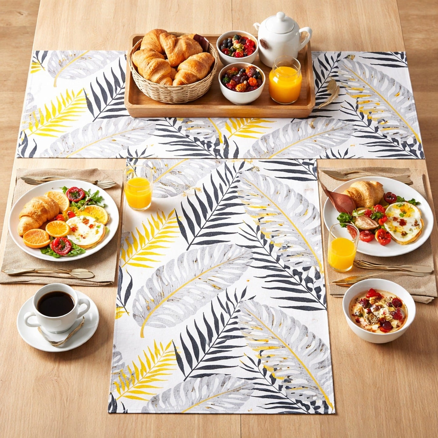 2 in 1 Reversible Dining Table Placemat (2 Pc / Small & Big)