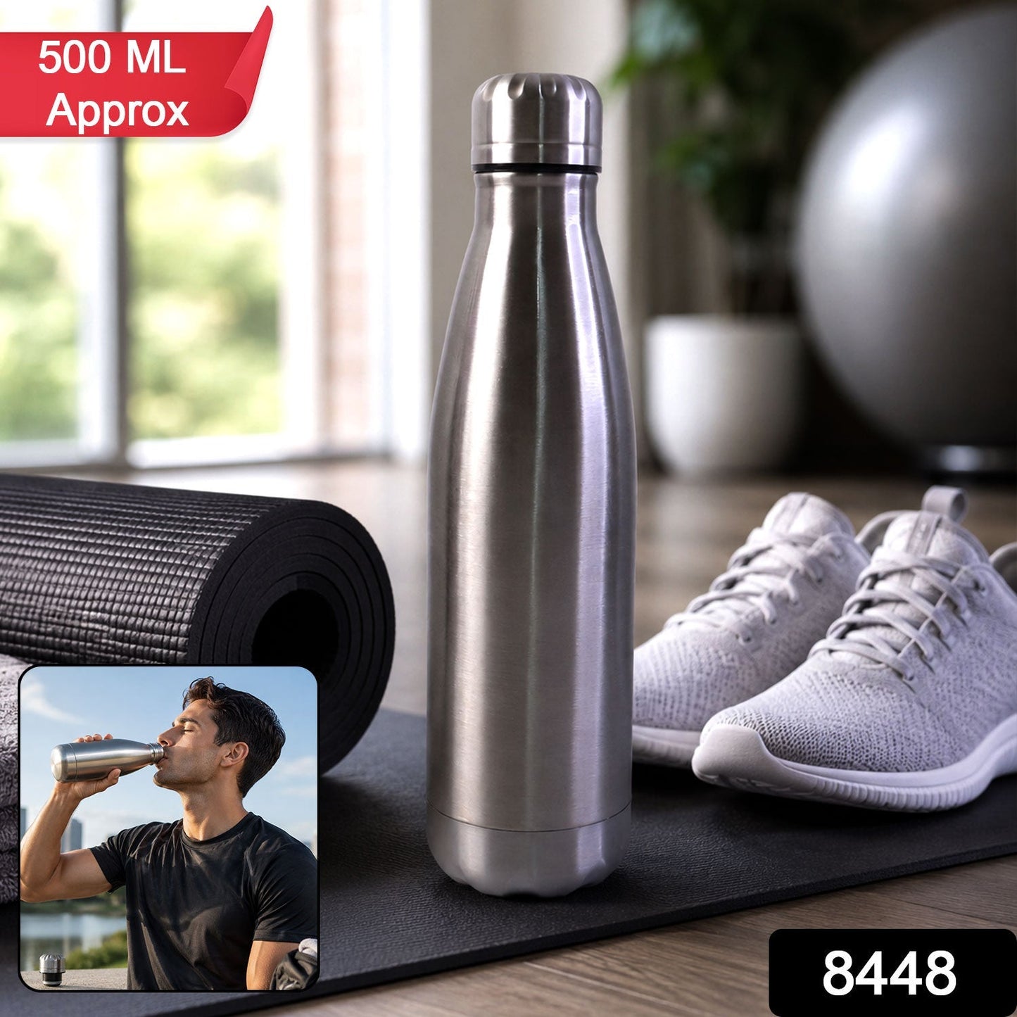 Stainless steel water bottle with packaging
