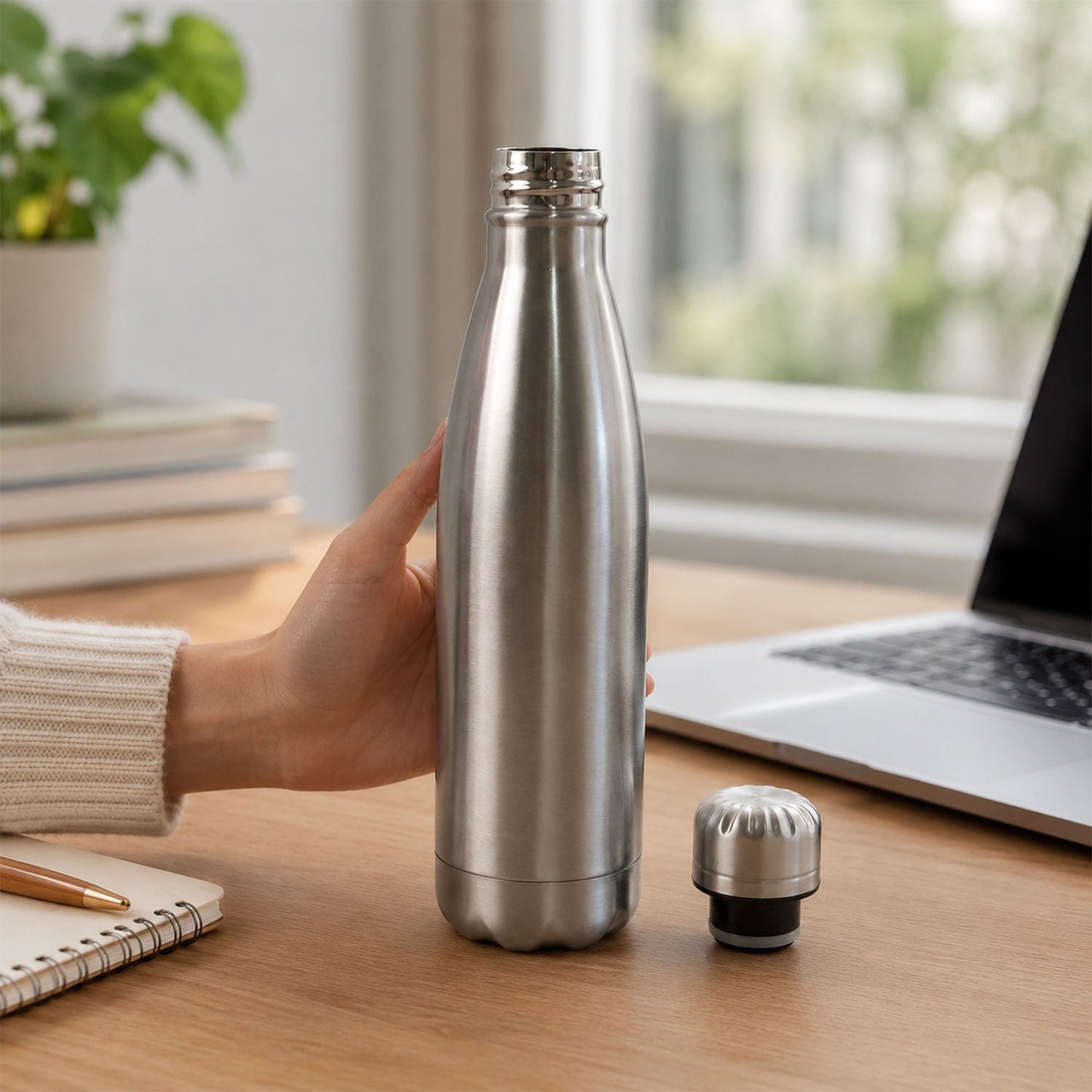 Stainless steel water bottle for gym & school
