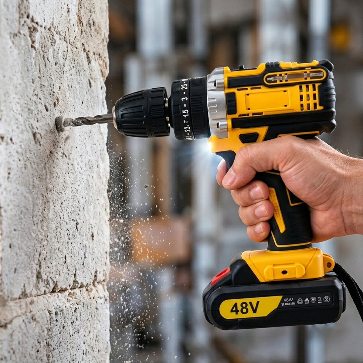Cordless Drill Machine Kit With 2 Batteries Accessories And Plastic Carry Case