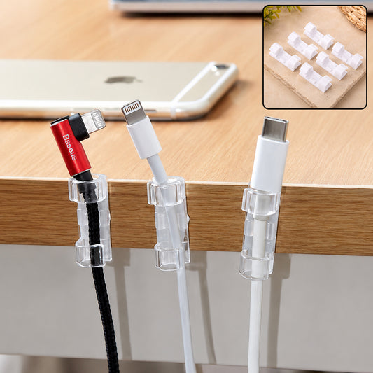 Plastic Cable Clips – Strong Adhesive Wire Organizer for Home, Office & Car (20 Pcs)