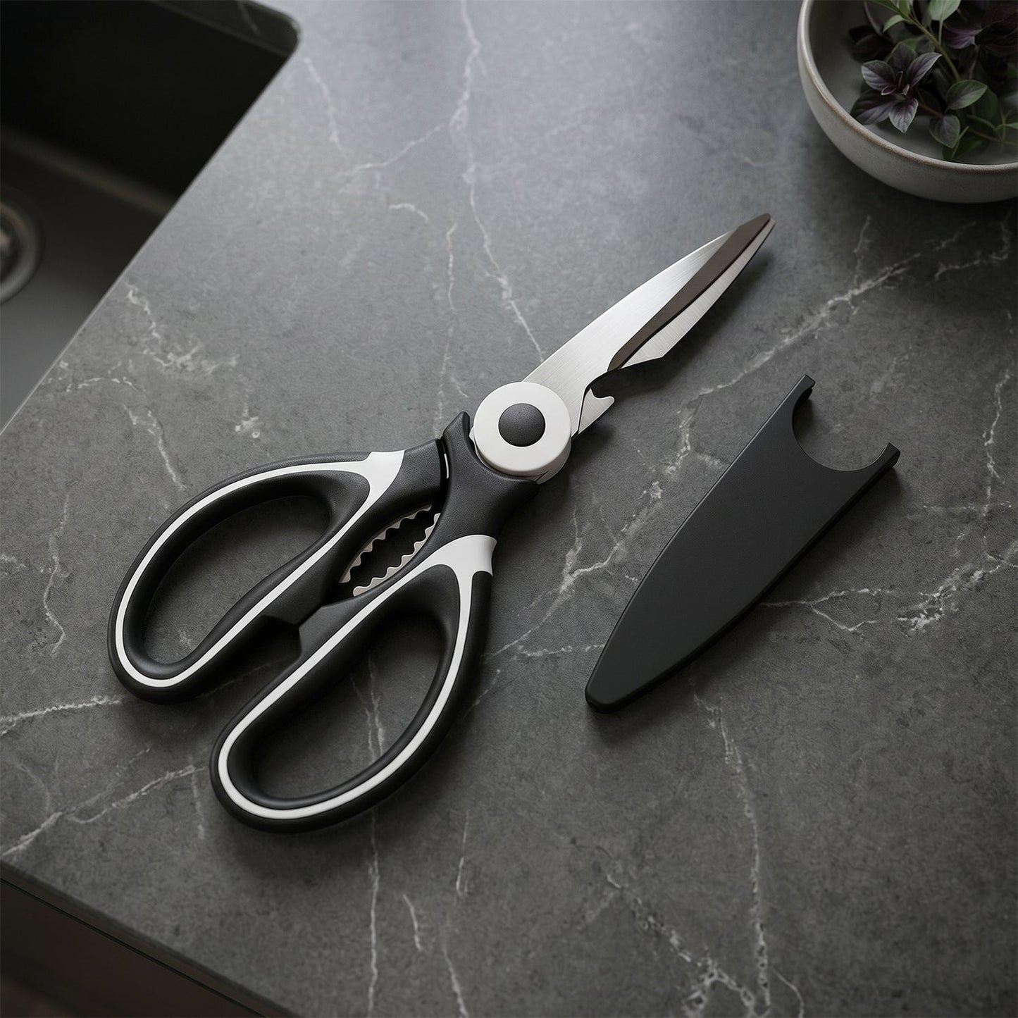 Kitchen scissors steel blades