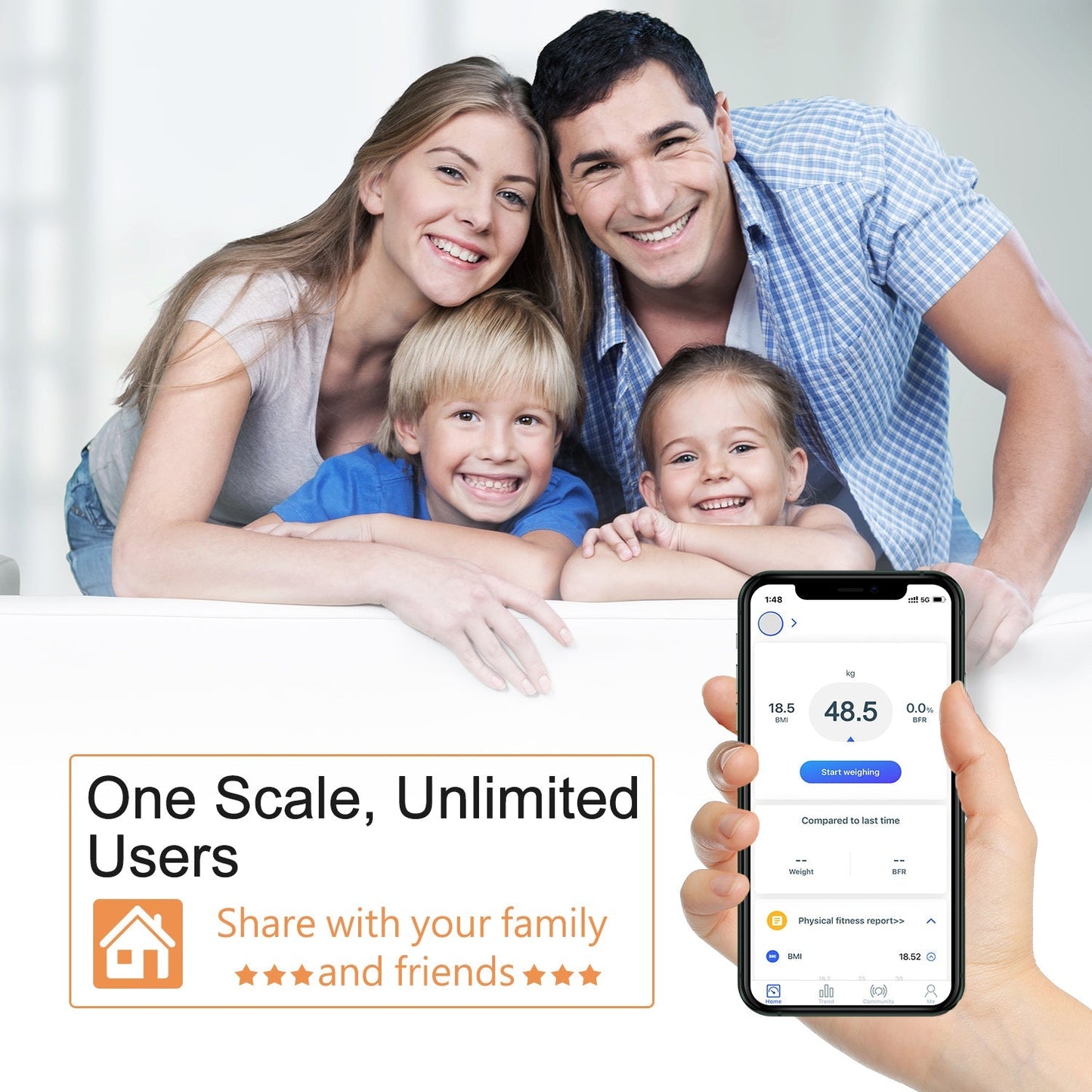 Smart body weight scale with app support