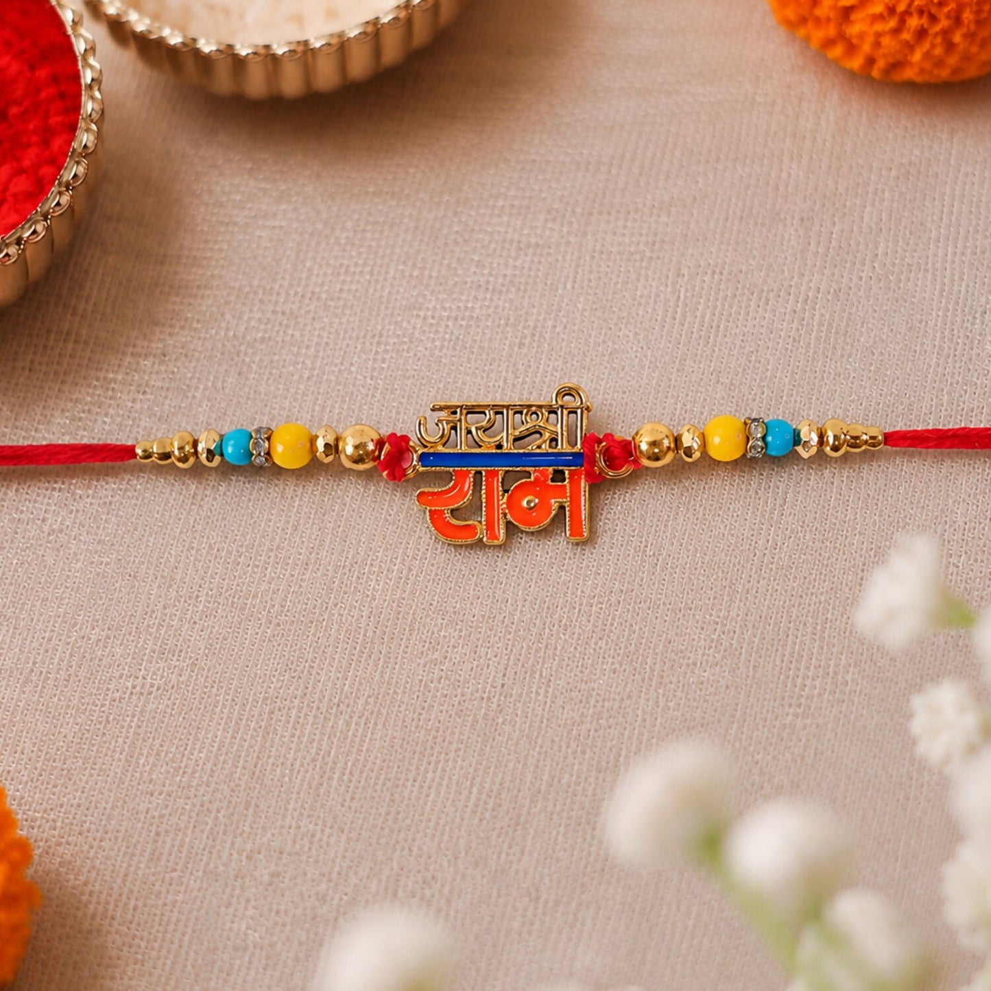 Beautifully crafted colorful beads Rakhi for brothers, ideal festive gift