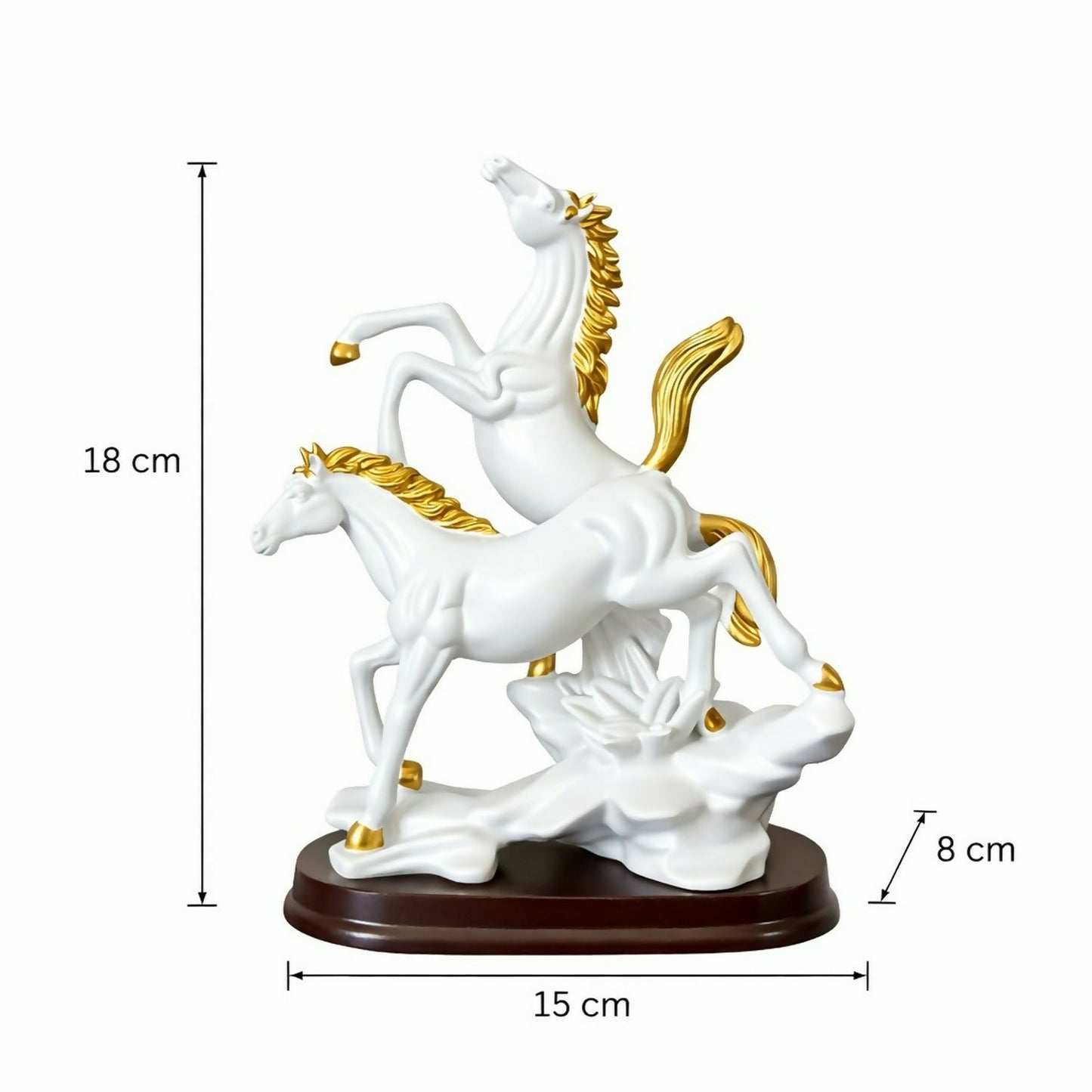Elegant Double Horse Decorative Showpiece Statue for Home & Office