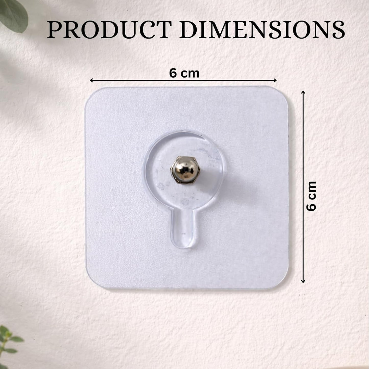 Transparent Self Adhesive Wall Hook Set (12 Pc)