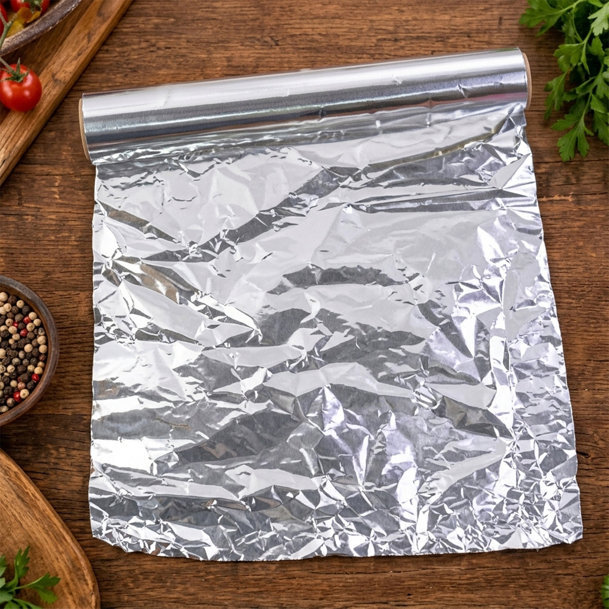 Aluminium Foil Paper Roll for Food Wrapping, Baking & Kitchen Use (18 Mtr)