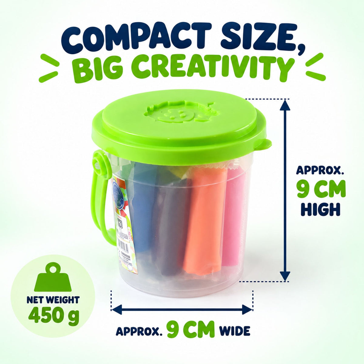 Creative Modelling Dough Bucket With Shape Cutters For Kids Play (1 Set)