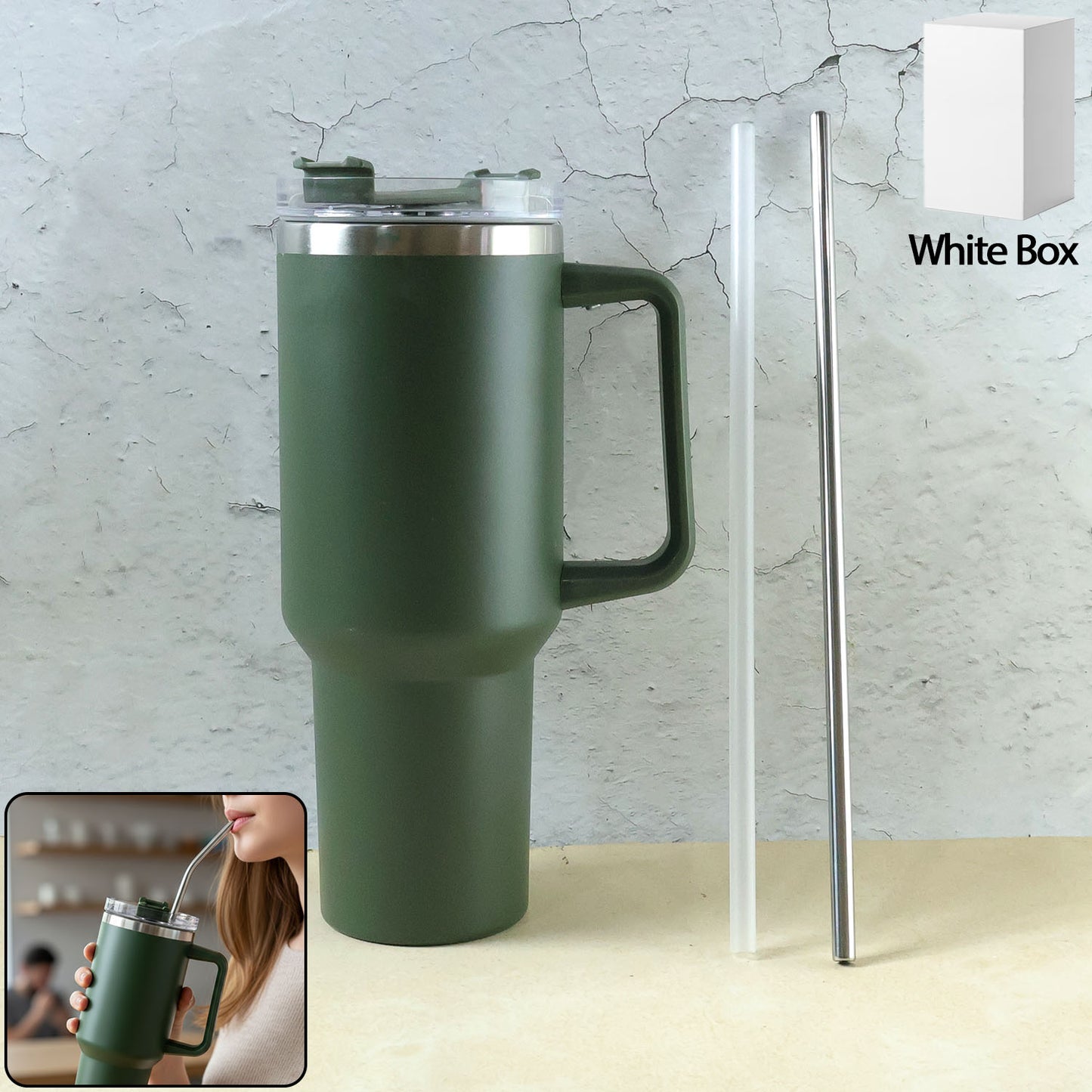 Stainless Steel Vacuum Insulated Tumbler With Lid (Approx 1200 Ml)