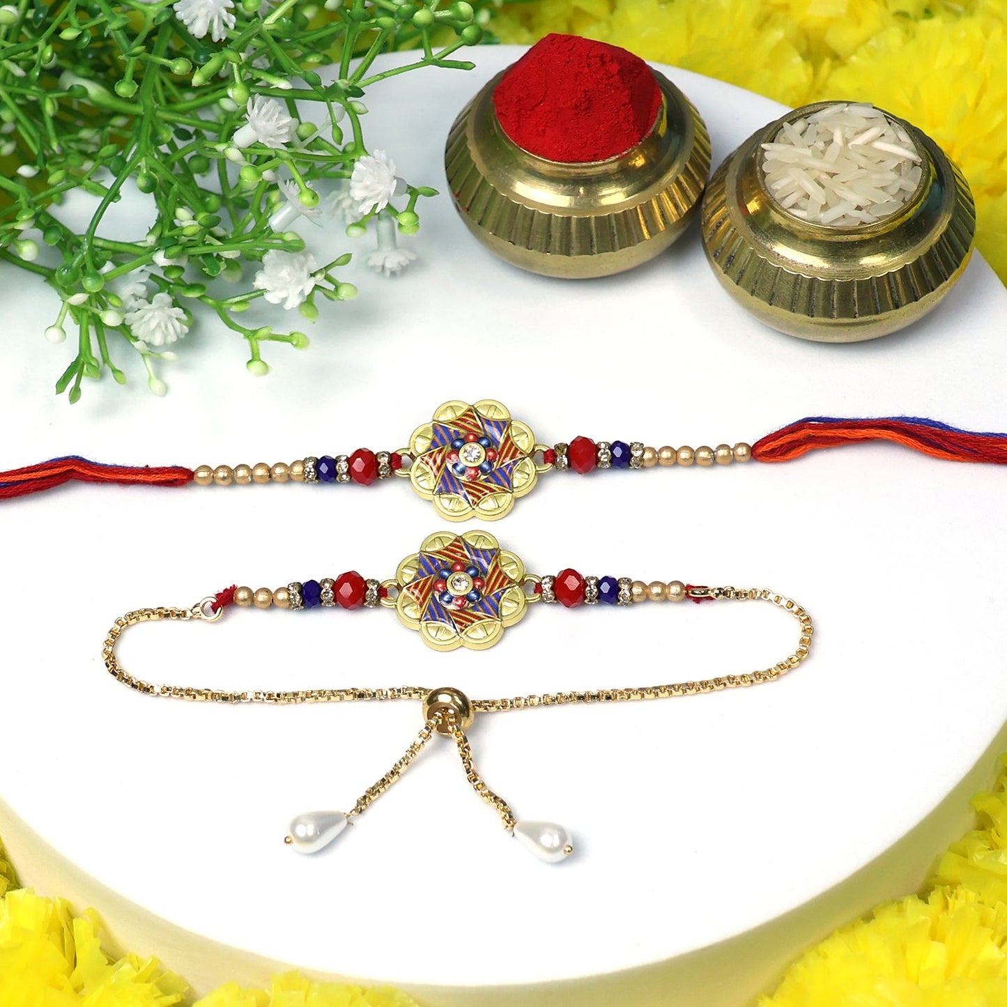 Festive rakhi with colorful beads and threads perfect for Raksha Bandhan gifting