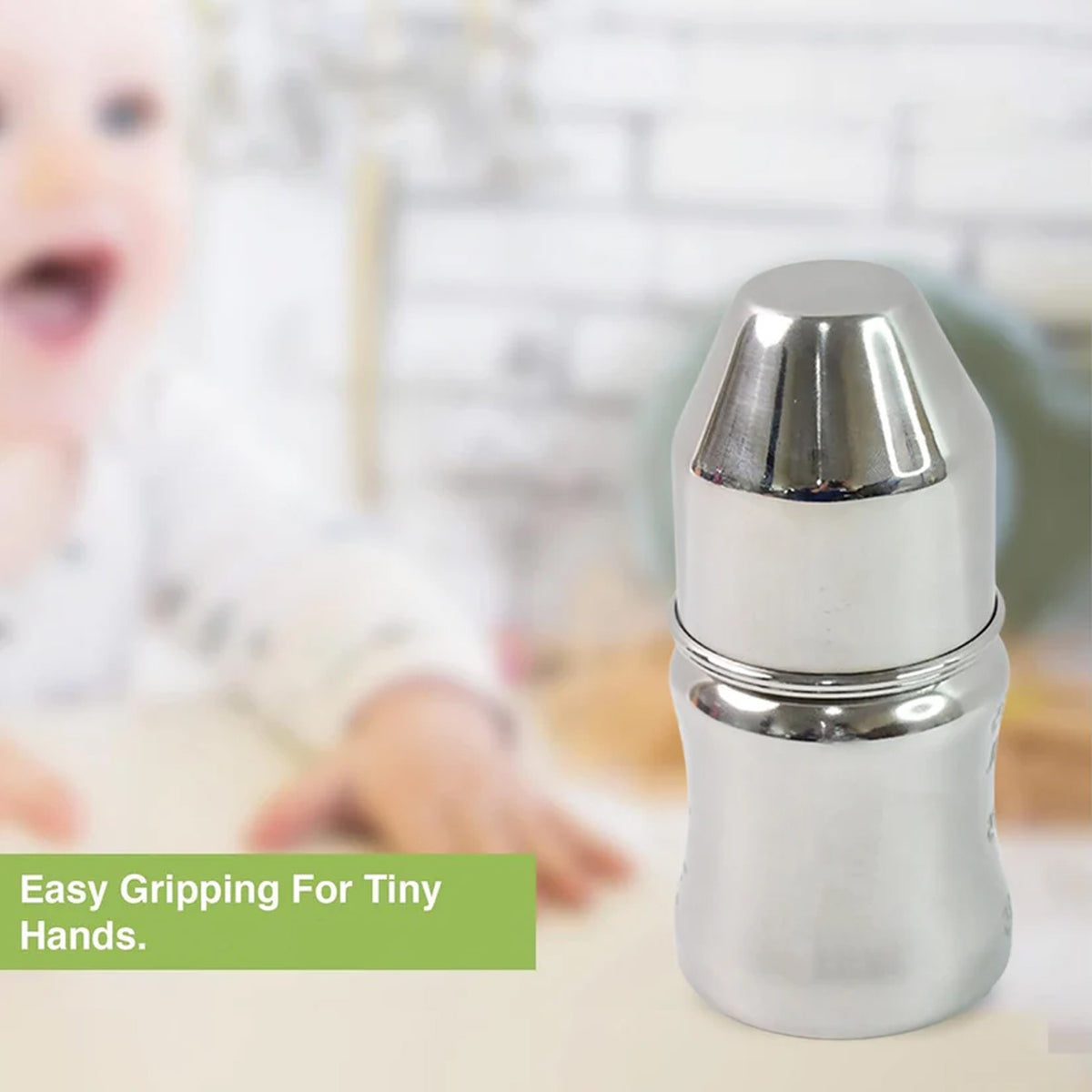 Premium Stainless Steel Baby Feeding Bottle (125 ML / 1 Pc)