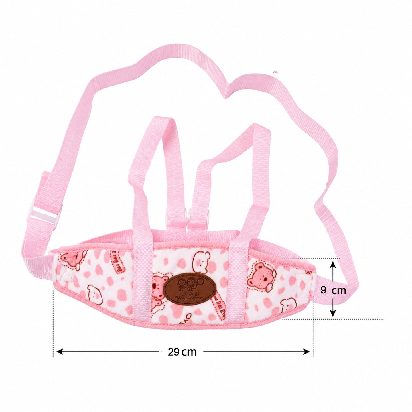 Close-up of breathable, soft fabric on baby walking assistant belt.