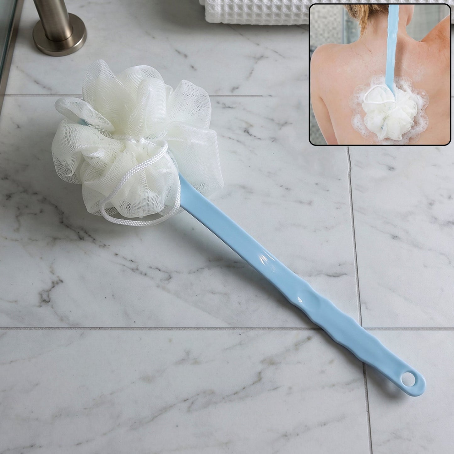 Long handle shower brush scrubber