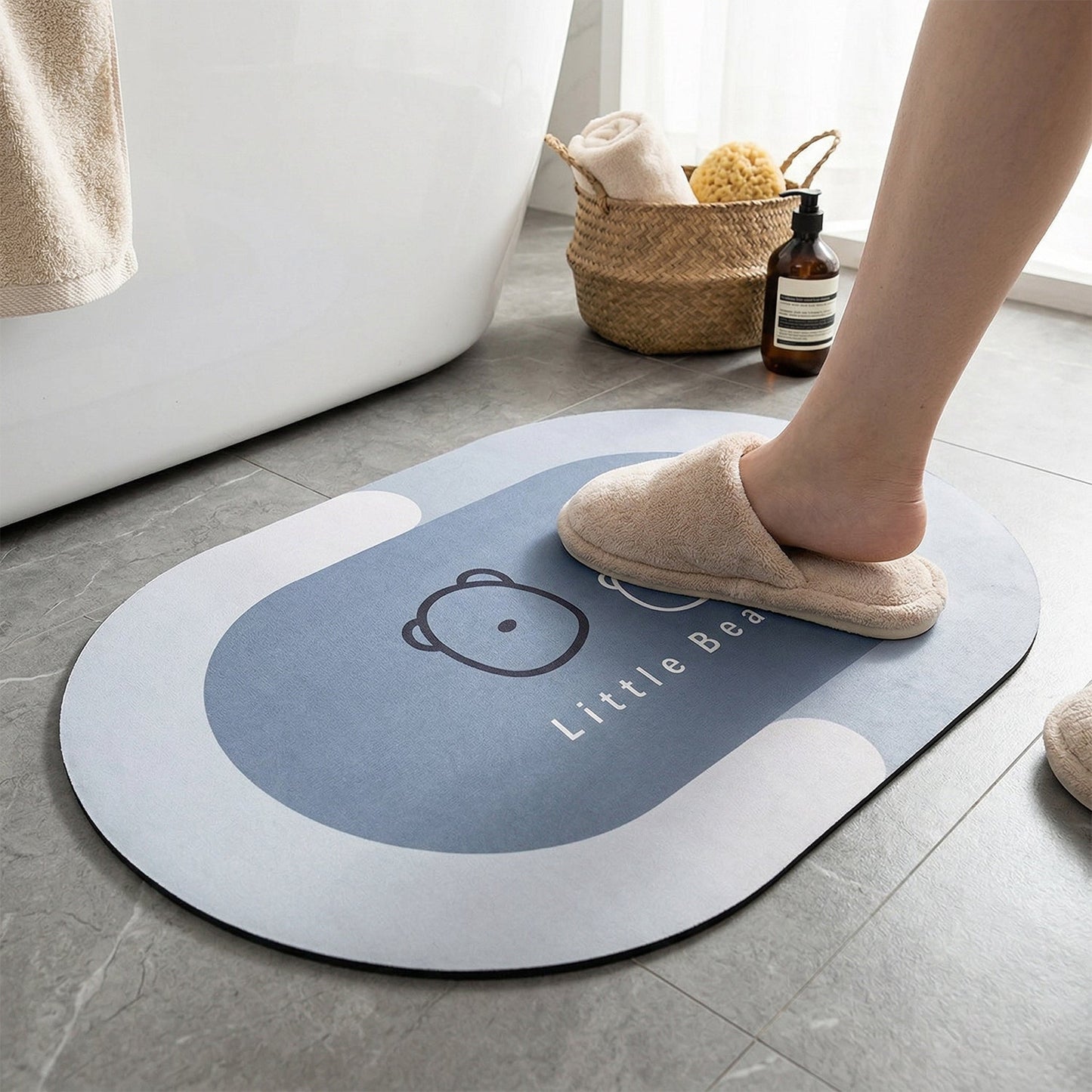 Anti Slip Quick Dry Bathroom Floor Mat (89x59 Cm)