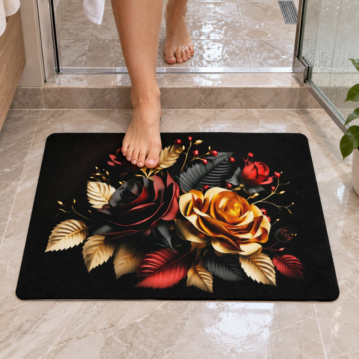 Floor mat rose texture detail