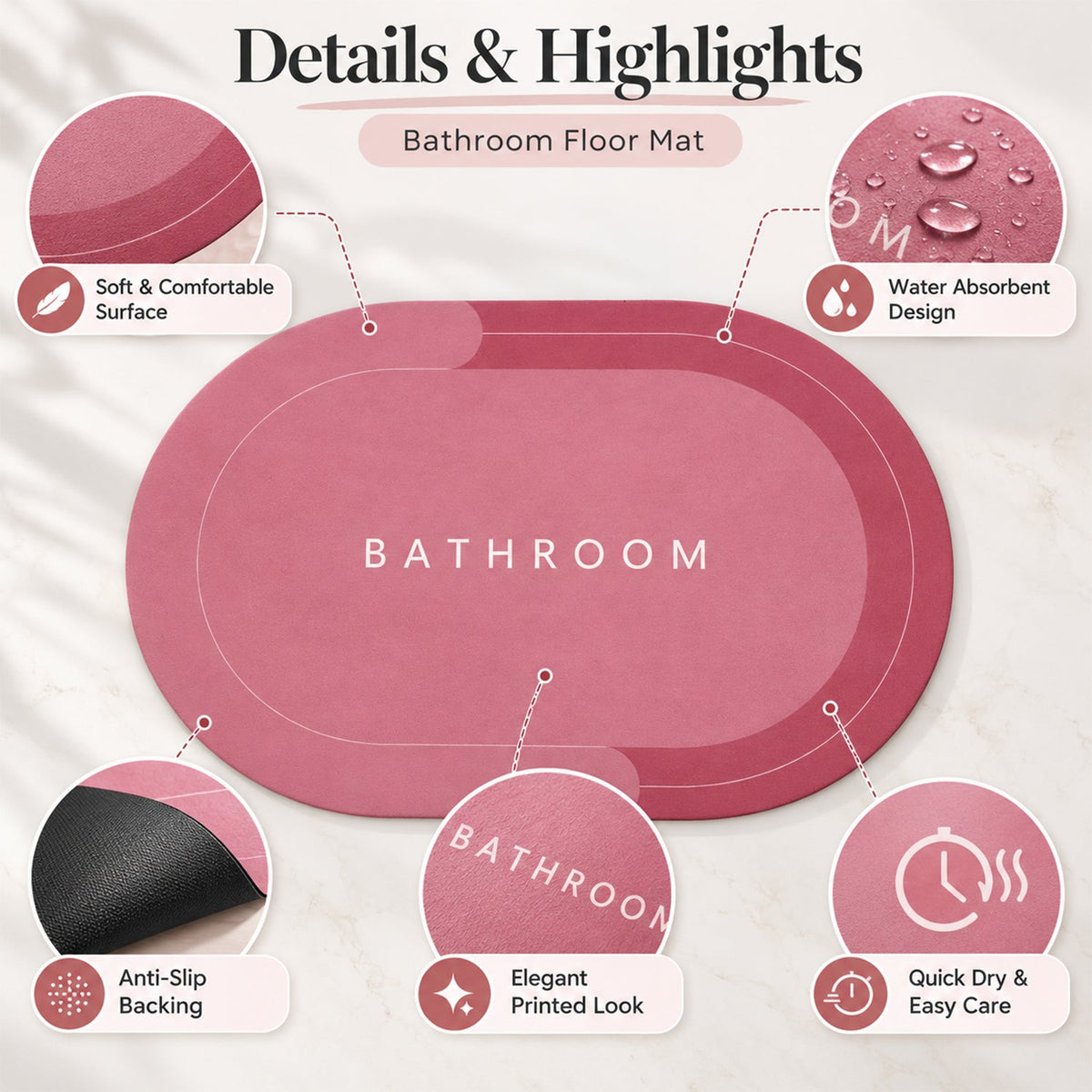 Bathroom rug feature view