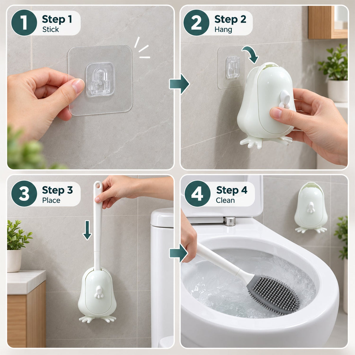 Toilet brush set white bg
